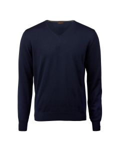 Navy Merino Sweater V-Neck
