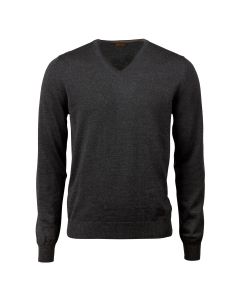 Gray Merino Sweater V-Neck
