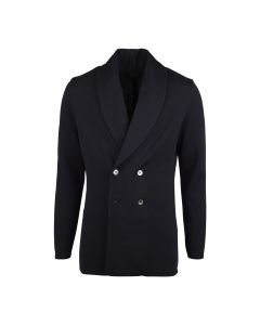 Navy Knitted Merino Tuxedo Blazer