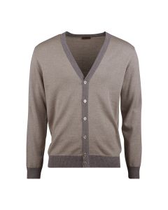 Beige Merino Wool Cardigan