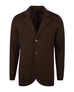 Brun stickad blazer