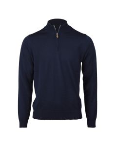 Navy Merino Sweater Half Zip