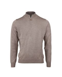 Brown Merino Sweater Half Zip