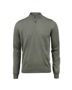 Olive Green Merino Wool Sweater Half Zip