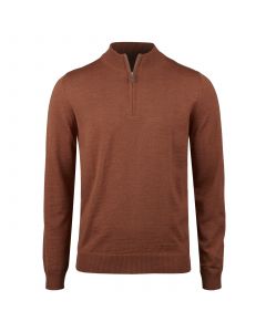 Orange Merino Wool Sweater Half Zip