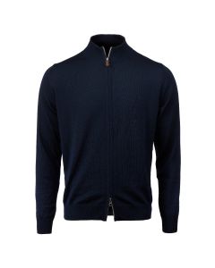 Navy Merinoull Zip Cardigan