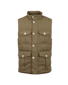 Green Quilted Linen Vest
