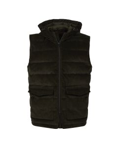 Green Hooded Corduroy Vest