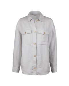 Drew Beige Linen Overshirt
