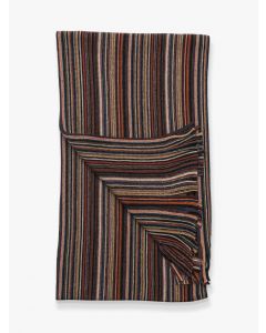 Smalrandig stickad ull scarf.