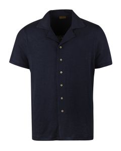 Navy Linen Resort Shirt
