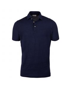 Navy blue Linen Polo Shirt Stenströms