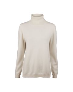 Susanna White Cashmere Roll Neck