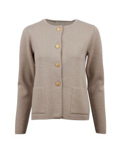 Stina Beige Merino Cardigan
