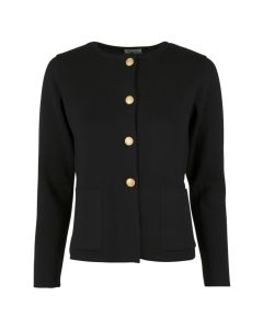 Stina Black Merino Cardigan