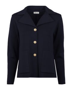 Dea Navy Merino Wool Cardigan