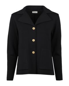Dea Black Merino Wool Cardigan