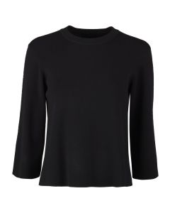 Stenströms dam Kati svart stickad tröja i 70 % viskos och 30 % polyester med 3/4-ärmar och rak passform.