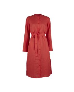 Anette Orange Linen Dress