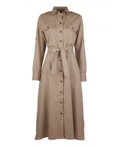 Beige flanellklänning i cargomodell.