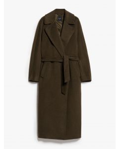 Dark Green Wool Flared Coat