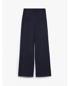 Navy Wool Gabardine Trousers
