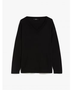 Black Oversize Knitted Silk Top
