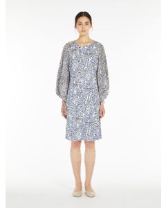 Blue Patterned Jersey Dress