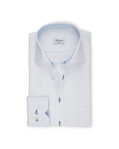 Vit Stenströms skjorta Classic med ljusblå randig kontrast