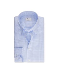 Light Blue Checked Button-Under Shirt
