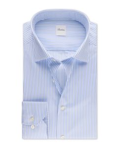 Regular Blue Striped Twill Shirt
