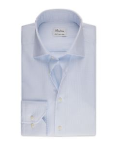 Light Blue Slim Checkered Twill Shirt
