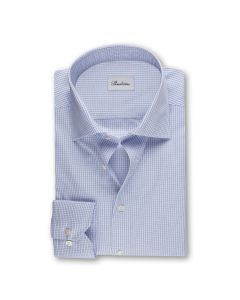 Light Blue Checkered Textured Shirt