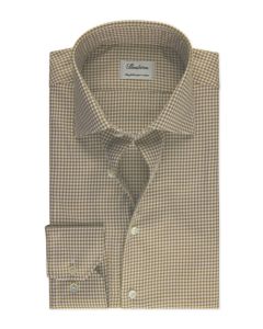 Light Brown Checkered Twill Shirt