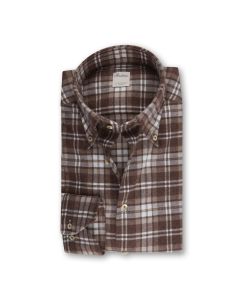 Brown Checkered Flannel Shirt