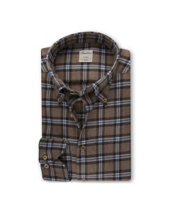 Brown Checked Flannel Shirt
