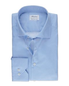 Ljusblå mönstrad skjorta med cut away krage.