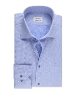 Blue Patterned Slim Twill Shirt
