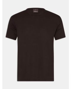 Brown Fine Knit Slim T-shirt