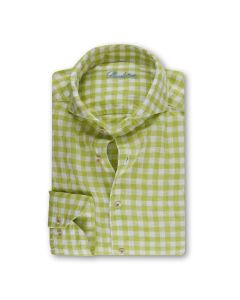 Green Checkered Linen Shirt