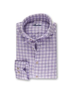Purple Checkered Linen Shirt