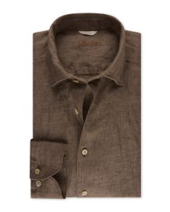 Light Brown Slim Linen Shirt