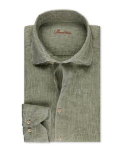 Green Slim Linen Shirt