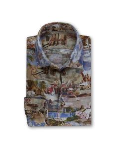 Multi Patterned Linen Shirt