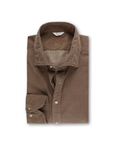 Brown Casual Baby Cord Shirt