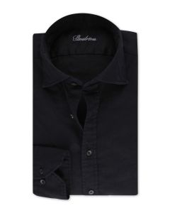 Black Casual Slim Denim Shirt