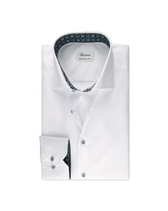 White Slim Contrast Twill Shirt - XL Sleeve