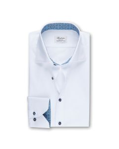 White shirt Blue Medallion Contrast - Extra Long Sleeve