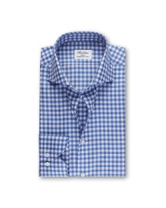 Blue White Checked Shirt - Extra Long Sleeve