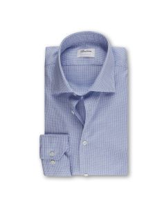 Light Blue Checkered Stretch Shirt